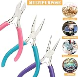 CoKeeSun 5 Pcs Plier Set Jewellery Making Tools Chain Nose Round Nose Diagonal view 6