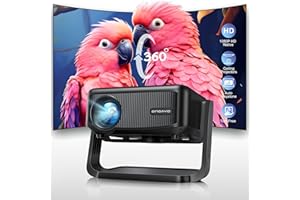 Mini-Projector with WiFi and Bluetooth: [1000 ANSI/360°Adjustable Stand/Electric Focus/Auto Keystone] Portable-Movie-Outdoor-Ceiling-Projector, ONOAYO Upgrade 1080P Proyector for Phone/Home Theater