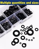 Leryati 500 Pcs Nylon Washers Set Black Round Spacers M2-M10 Assorted view 5