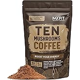 Mushroom Coffee (60 Servings) 10 Mushrooms (Lion’s Mane, Cordyceps, Turkey Tail & Other) Mixed With Gourmet Arabica Instant I