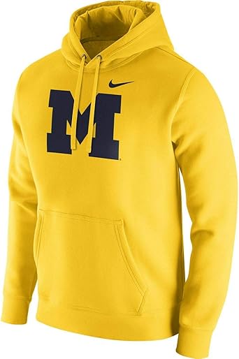 Amazon.com : Nike Michigan Wolverines Mens Pullover Club Fleece Hooded Sweatshirt Maize (XX 