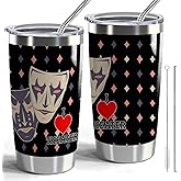 Broadway Musical 20oz Stainless Steel Tumbler with Lid and Straw - I Love Theater Gift for Director, Actor, Comedy, Tragedy