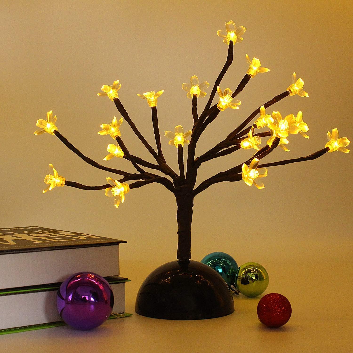 LED Cherry Blossom Bonsai Light 12Inch 20L Table Tree Lamp Light, Home/Party/Festival/Indoor Use Valentine's Day Decoration