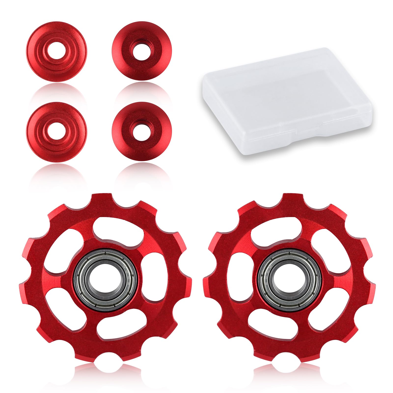 GOLD DEER 2PCS 11T Aluminum Sealed Bearing Wheel Bicycle Shift Guide Wheel Rear Derailleur Pulley Assembly Kit