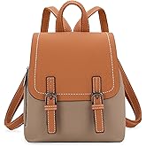 Montana West Small Backpack Purse for Women Vegan Leather Mini Colorblock Womens Backpack Cute Convertible Shoulder Bag