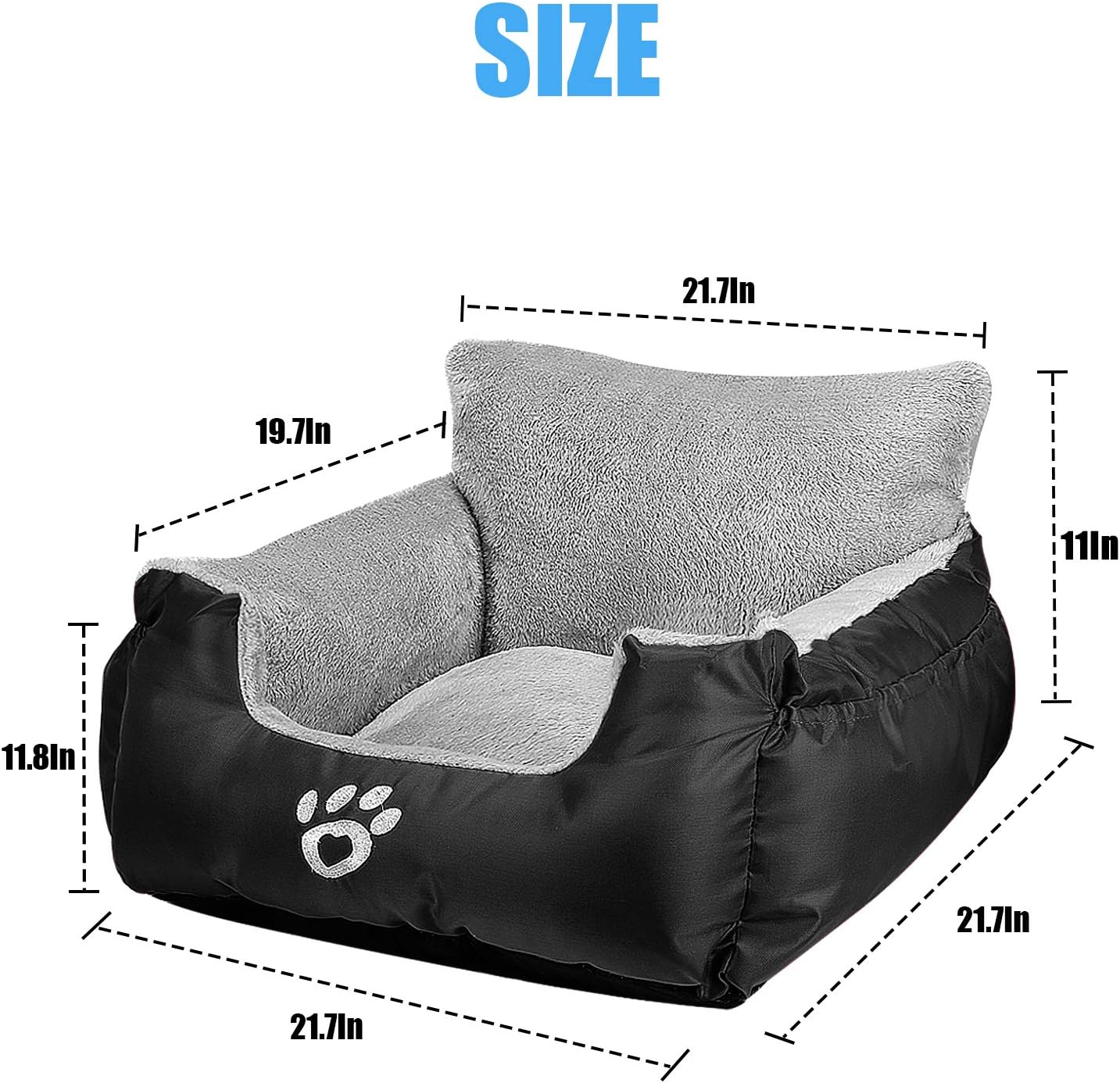 Utotol Pet Car Seat, Puppy Booster Seat Dog Travel Car Carrier Bed with Storage Pocket and Clip-on Safety Leash Removable Washable Cover for Small Dog (Black) : Pet Supplies