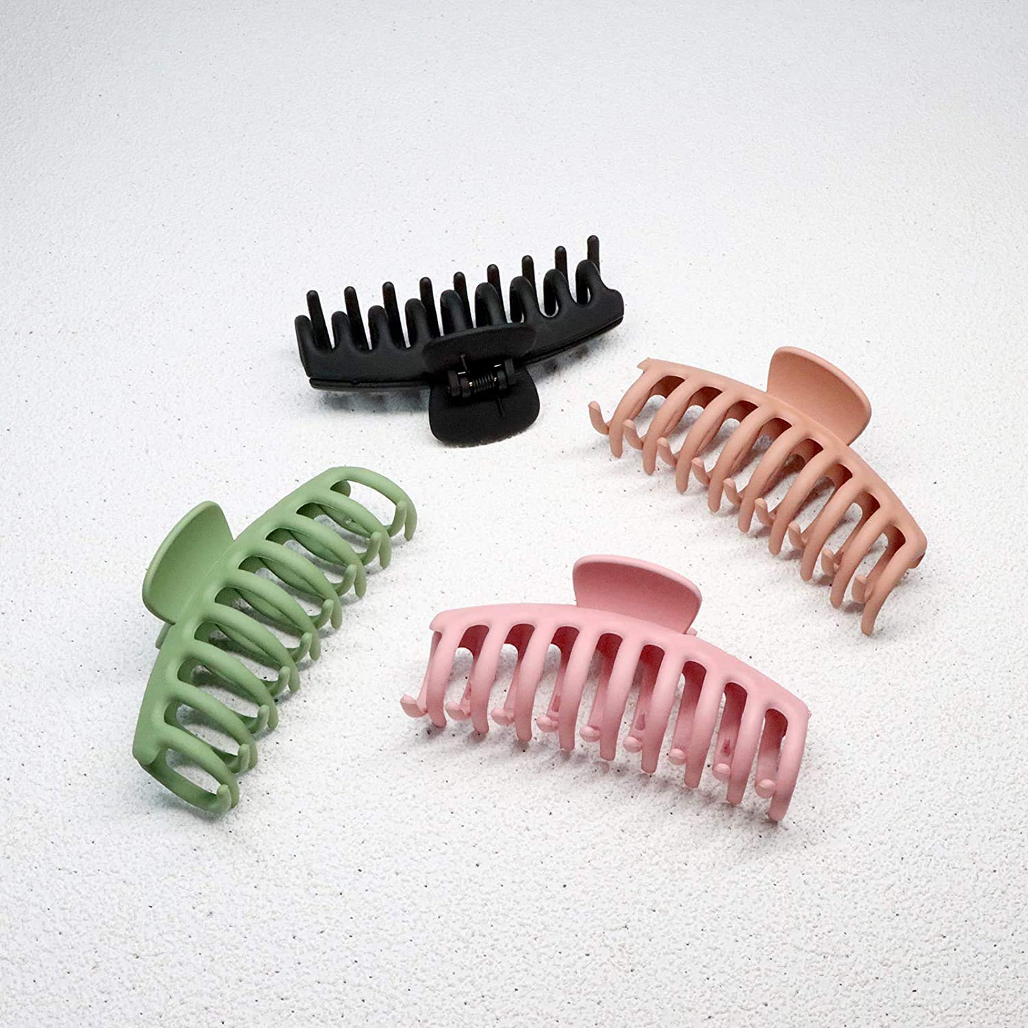 JSY Hair Clips Big Hair Claw Clips Nonslip Large Claw Clip for Women and Girls Thin Hair, Strong Hold for Thick Hair, 4 Color Available 4.3 Inch (4 Packs) : Beauty