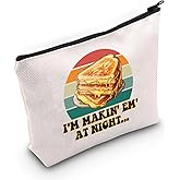 VAMSII Podcast Inspired Gift Grilled Cheese Making Them At Night Makeup Bag Podcast Fan Cosmetic Bag Podcast Merch (Making Them At Night M)