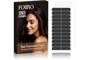 FOVKO 180 Pcs Hair Extension Tape, Double Sided Tape in Tape Replacement, Strong Adhesive Tape for Hair Extensions (Black)