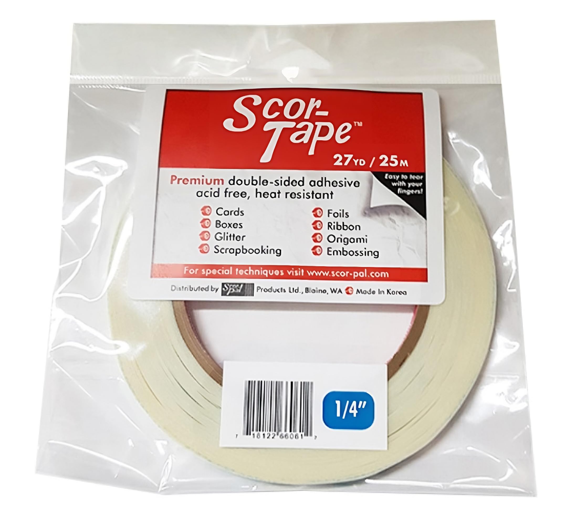 Scor-Pal Tape Scor-Tape 0.25-inch x 27 yd