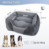 MIXJOY Large Dog Bed Washable Grey Orthopedic Anti-Slip 76x61x23 cm view 5