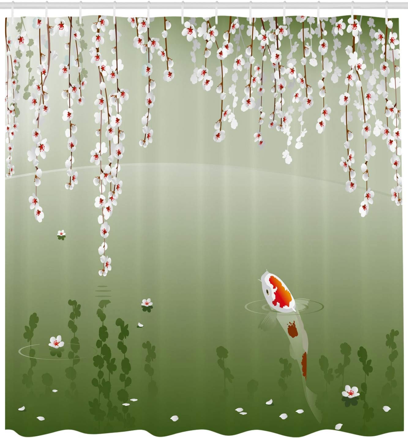 Amazon Com Lunarable Koi Fish Shower Curtain Japanese Koi Fish