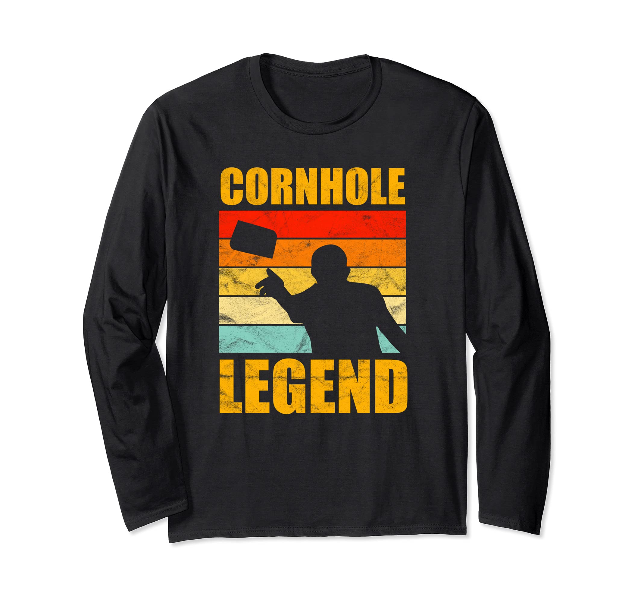 Cornhole Legend Vintage Retro Team Tournament Long Sleeve T-Shirt
