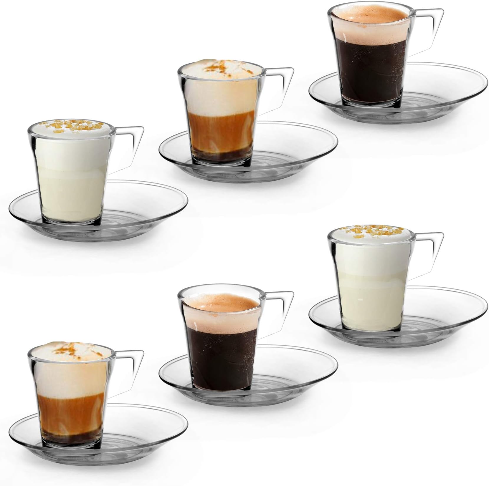 RB Plastic Expresso Coffee Cup with Saucer Premium Unbreakable Reusable 7cl, Set of 6