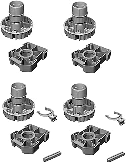 Gedotec Möbelfüße Küchen-Unterschrank Sockelfüße höhen-verstellbar Kunststoff schwarz | Stellfuß mit Höhe 80 mm | KOMPLETT SET | Verstellfüße 500 kg Tragkraft | 4er Set - Schrank-Füße für Möbel