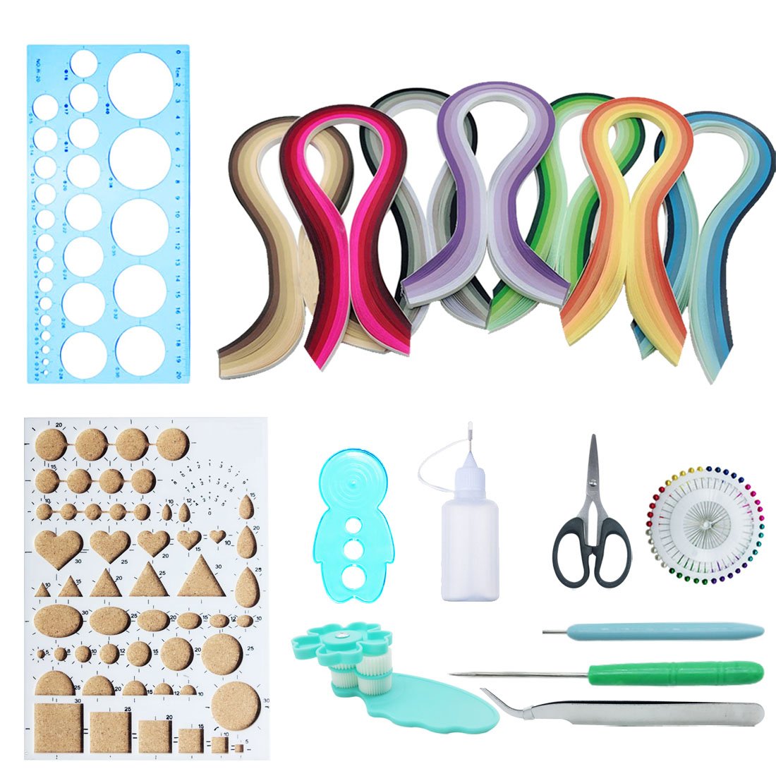 Woohome Quilling Paper Kit with 10 Tools and 34 Colours 700 Strips of Paper Quilling Assorted Colours for DIY Decoration Home, Shops, Wedding