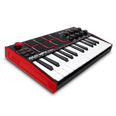 Akai Professional MPK Mini MK3 25 Key USB MIDI Keyboard Controller With 8 Backlit Drum Pads, 8 Knobs, Music Production Software and Native Instruments Sound Package (NKS Integration)