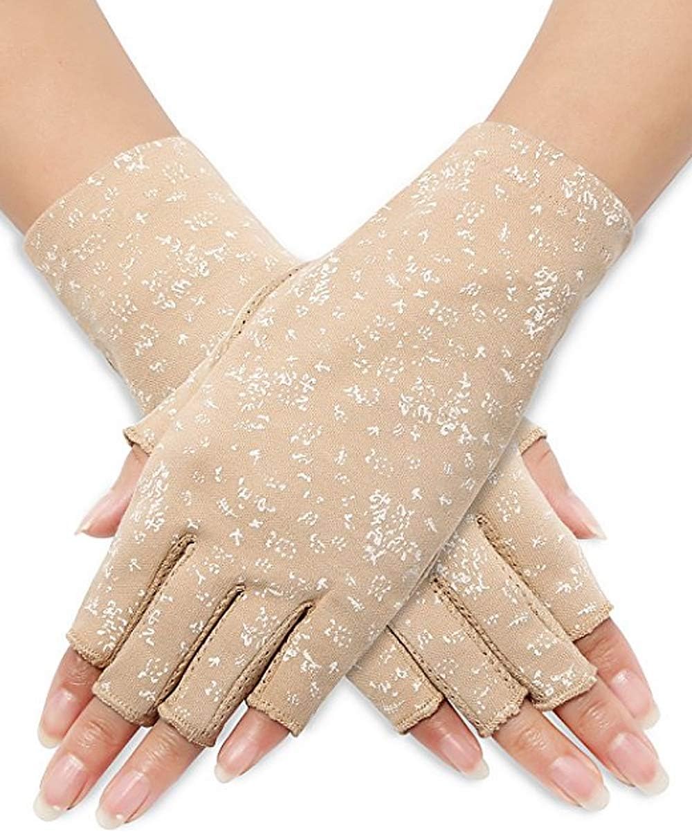 Women Sunblock Fingerless Gloves Non Skid Summer Gloves UV Protection