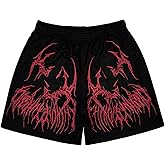 BOOMLEMON Mens Mesh Graphic Print Shorts Casual Workout Cool Shorts Gym Basketball Running Short Pants