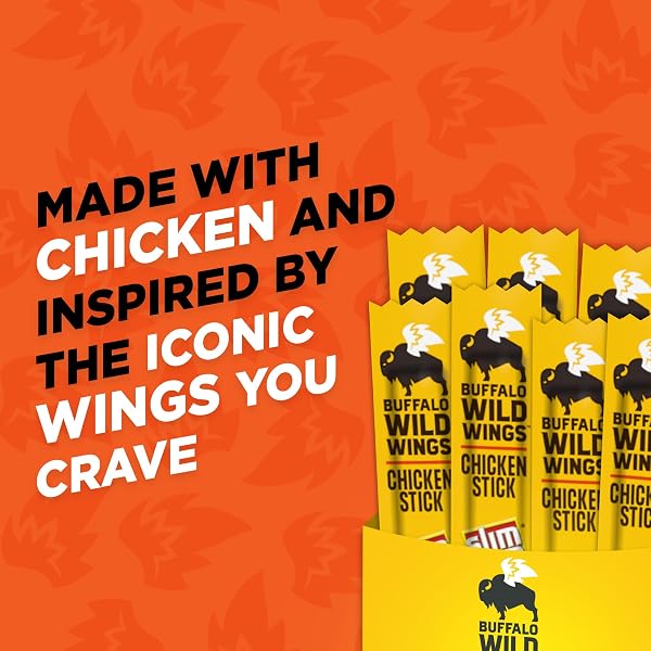 SLIM JIM CHICKEN STICKS, BUFFALO WILD WINGS BUFFALO STYLE, 7G PROTEIN PER SERVING, SNACK SIZE, 0.28 OZ. (14 COUNT)