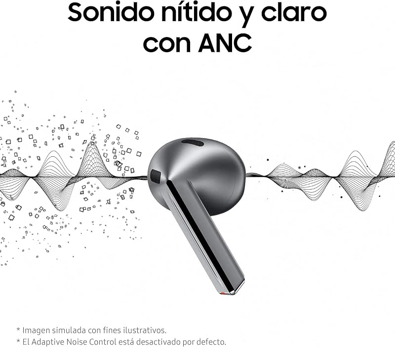 Carregador samsung galaxy buds3 + - fones de ouvido sem fio, cancelamento de ruído, bluetooth, áudio 360, cinza (versão em espanhol)