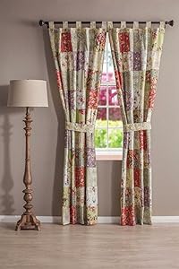 Greenland Home Fashions Blooming Prairie Patchwork Tab Top Drapery Pair 84
