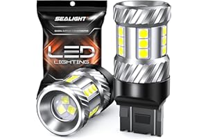 SEALIGHT 2024 Upgraded 7440 7443 LED Bulbs, 6000K Xenon White 1800LM Super Bright Reverse Light, 7441 992 T20 W21W 7444 Backu