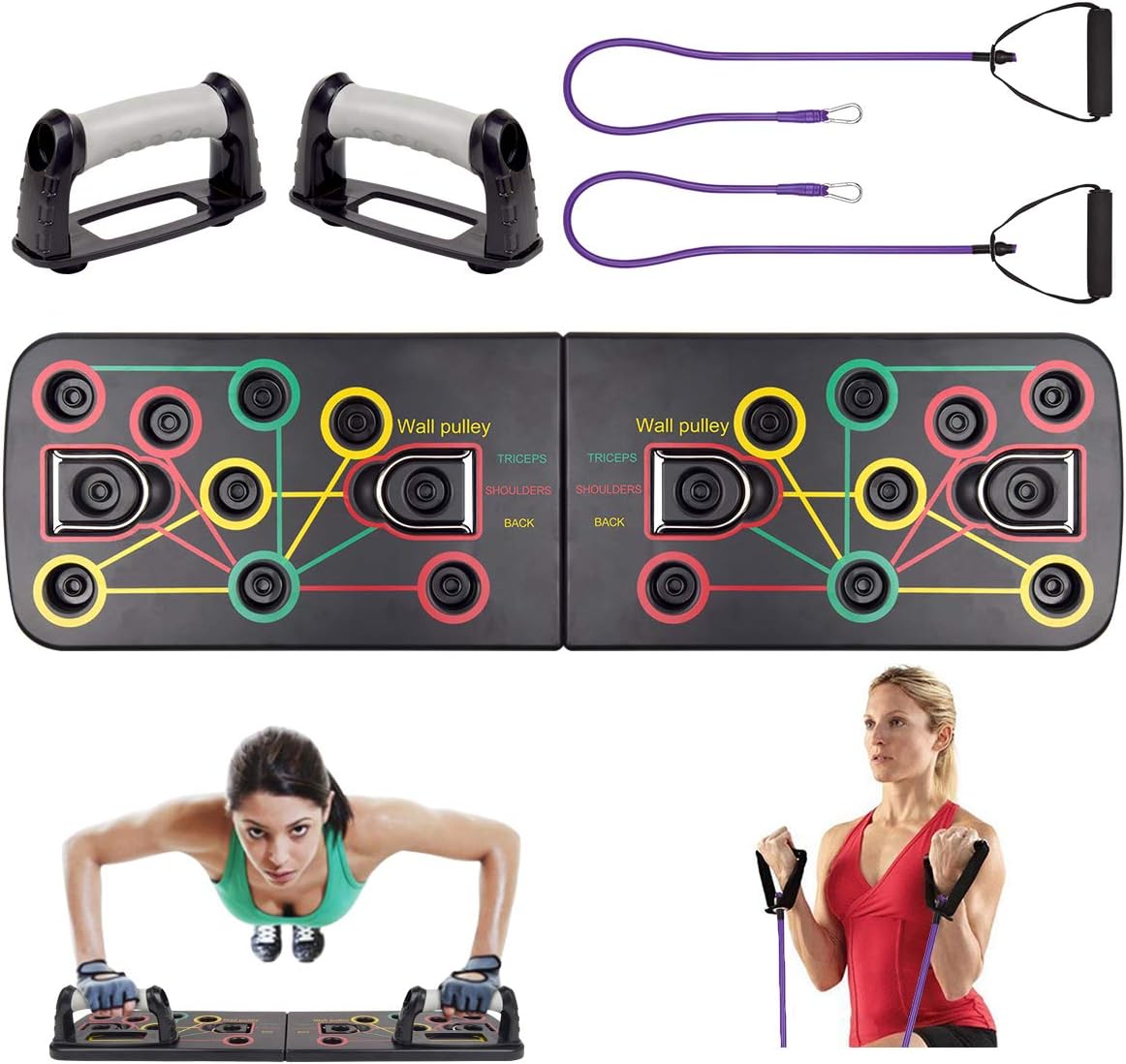 KDD Push Up Board, 13-in-1 Workout Board Portable Push Up Board Training System for Men Women Home Fitness Training