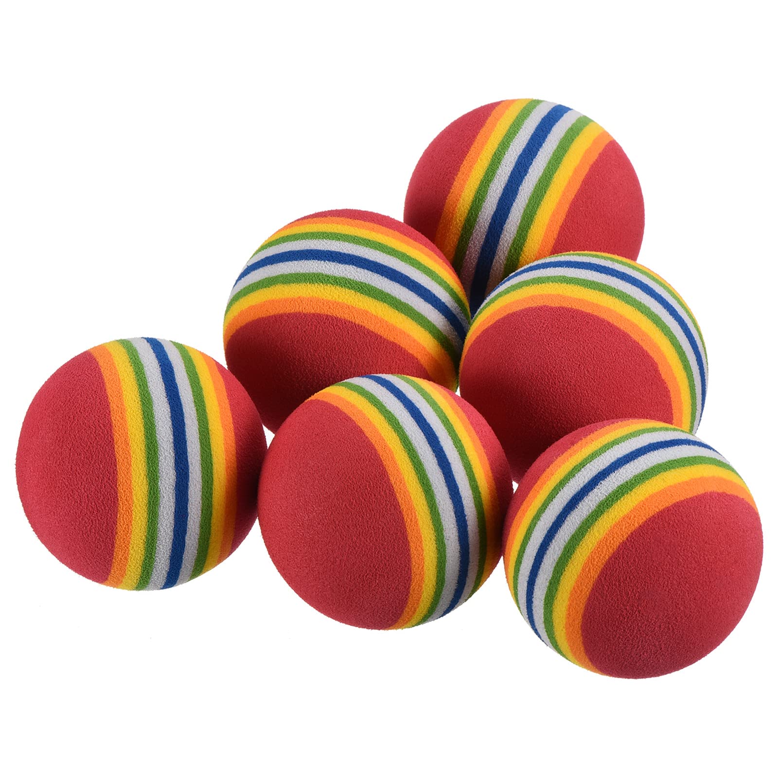 PATIKIL Golf Foam Balls, 6 Pack EVA Sponge 42mm Exercise Flight Swing Practice for Indoor Training, Rainbow