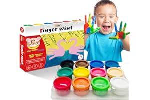 Finger Paint Set for Kids - Non-Toxic, Washable, and Safe Finger Paints for Toddlers - Perfect for Creative Play, Arts & Craf