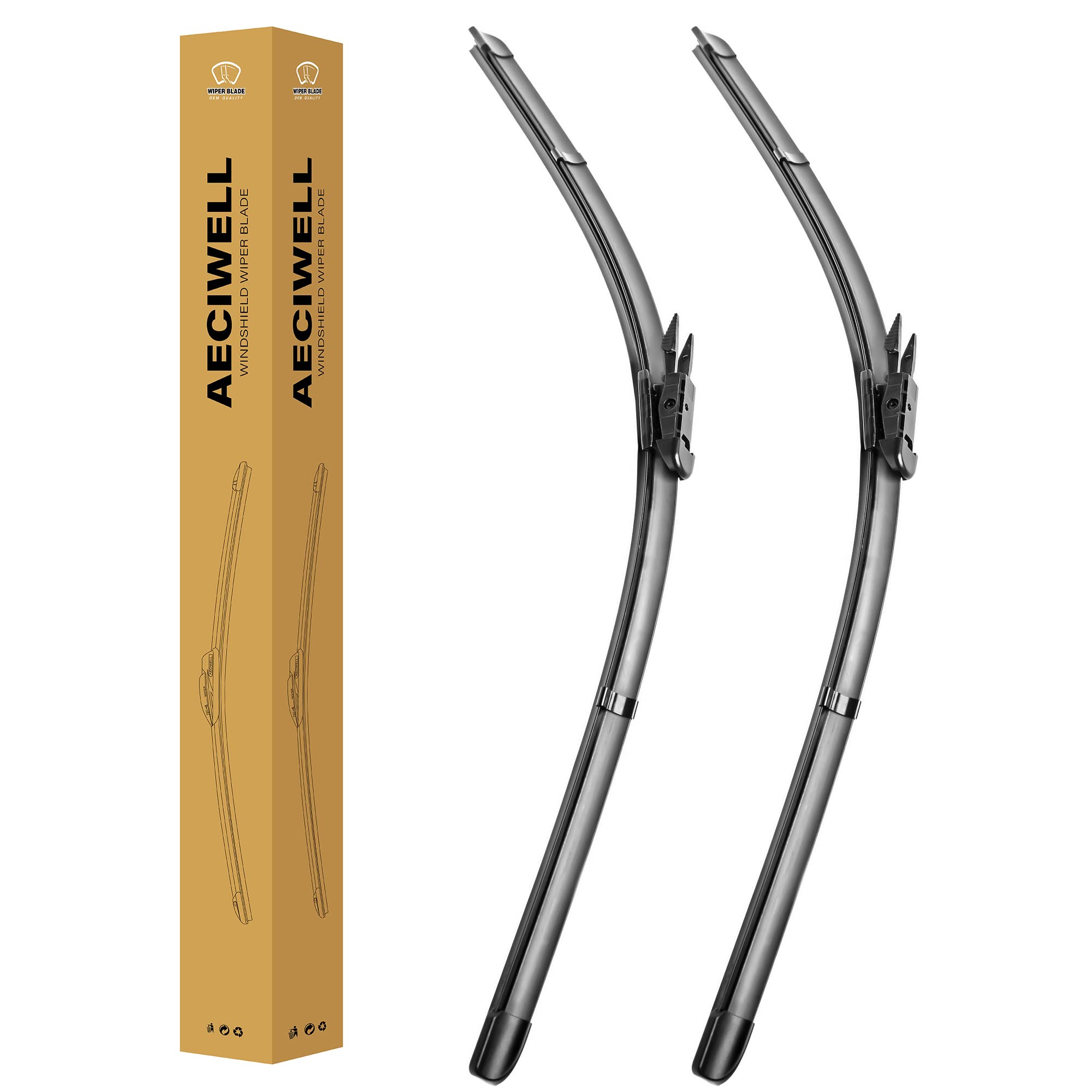 Photo 1 of AECIWELL Windshield Wiper Set 26"+20" (Pinch Tab,Set of 2) Fits Toyota Taurus 2011-2018,Toyota Avalon 2005-2012 Automotive Replacement Wiper Blade