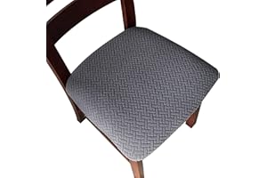 Genina Seat Covers for Dining Room Chair Seat Slipcovers Kitchen Chair Covers (Dark Gray, 4 Pcs)