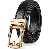 JASGOOD Leather Ratchet Belts For Men Adjustable Belt Mens Dress Belt With Automatic Buckle