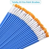 Anezus 50 Pcs Small Flat Paint Brushes for Kids Craft Detail Painting view 2