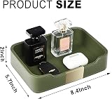 SANZIE Luxury Leather Tray with Metal Decor Green 8.4 x 5.7 x 2 in view 6