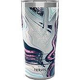 Tervis Traveler Purple Teal Marble Triple Walled Insulated Tumbler Travel Cup Keeps Drinks Cold & Hot, 20oz, Stainless Steel