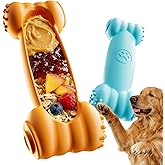 FOXMM 2-Pack Freezable Bone for Dogs Slow Feeder Dog Lick Bone Indestructible Chew Toy for Aggressive Chewers, Puppy Teething