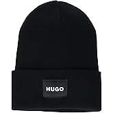 Hugo Mens Patch Logo Ribbed Beanie