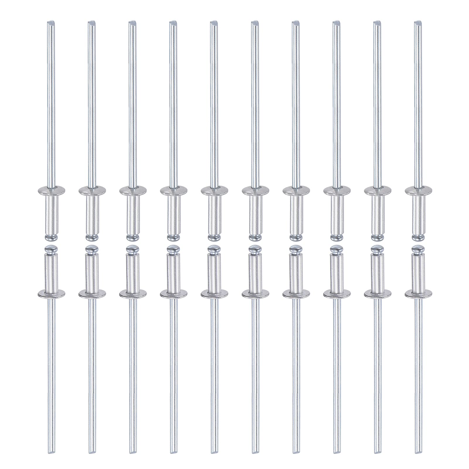 DTGN 2.4mm x 6mm (DXL) Blind Rivets - 120Pack - Good for Machinery Joining - Aluminum Dome Open End Rivet — image 1