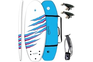 BPS Own The Wave New Zealand ‘Clawstrike’ 4’3ft Soft Top Surfboard for Kids Beginner Lightweight Hybrid Foam Surf Board with Carry Bag Made from Recycled Plastics