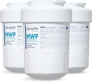 Apusafe MWF Refrigerator Water Filter Replacement Ice Water Filters Compatible with GE SmartWater, MWFP, MWFAP, MWFINT, GWF, GWFA, Kenmore 9991, 46-9991, HWF, HWFA, HDX FMG-1, WFC1201, 3 Pack