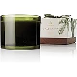 Thymes Heritage 3-Wick Candle - Frasier Fir Scented Candle for Home Fragrance - Green Glass Candle (17 oz)