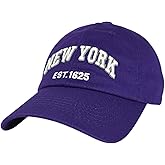 Elidan NY Dad Hat New York EST.1625 Cotton Cap, Adjust Buckle Strap, Unstructured Low-Profile NY Baseball Cap for Men & Women