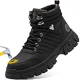 KELODON Waterproof Steel Toe Boots For Men-6 Inch Comfortable Mens Safety Work Boots Indestructible Steel Toe Shoes Lightweight Non Slip Puncture Resistant Industrial Construction Boot