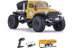 FCXㅤ RocHobby Atlas 1/10 RC Crawler, 2.4Ghz RC Rock Truck Off Road, RC Car Indoor&Outdoor 2 in 1, RC Rock Crawler 4x4 Hobby Grade for Adults Need to Complete with Battery (Yellow)