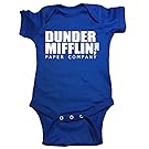 The Office Baby One Piece "Dunder Mifflin Paper Company" Bodysuit (12 Month, Blue)