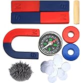 EUDAX Physics Science Magnets Kit for Education Science Experiment Tools Icluding Bar/Ring/Horseshoe/Compass Magnets