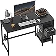 Cubiker Computer Home Office Desk with Drawers, 40 Inch Small Desk Study Writing Table, Modern Simple PC Desk, Black