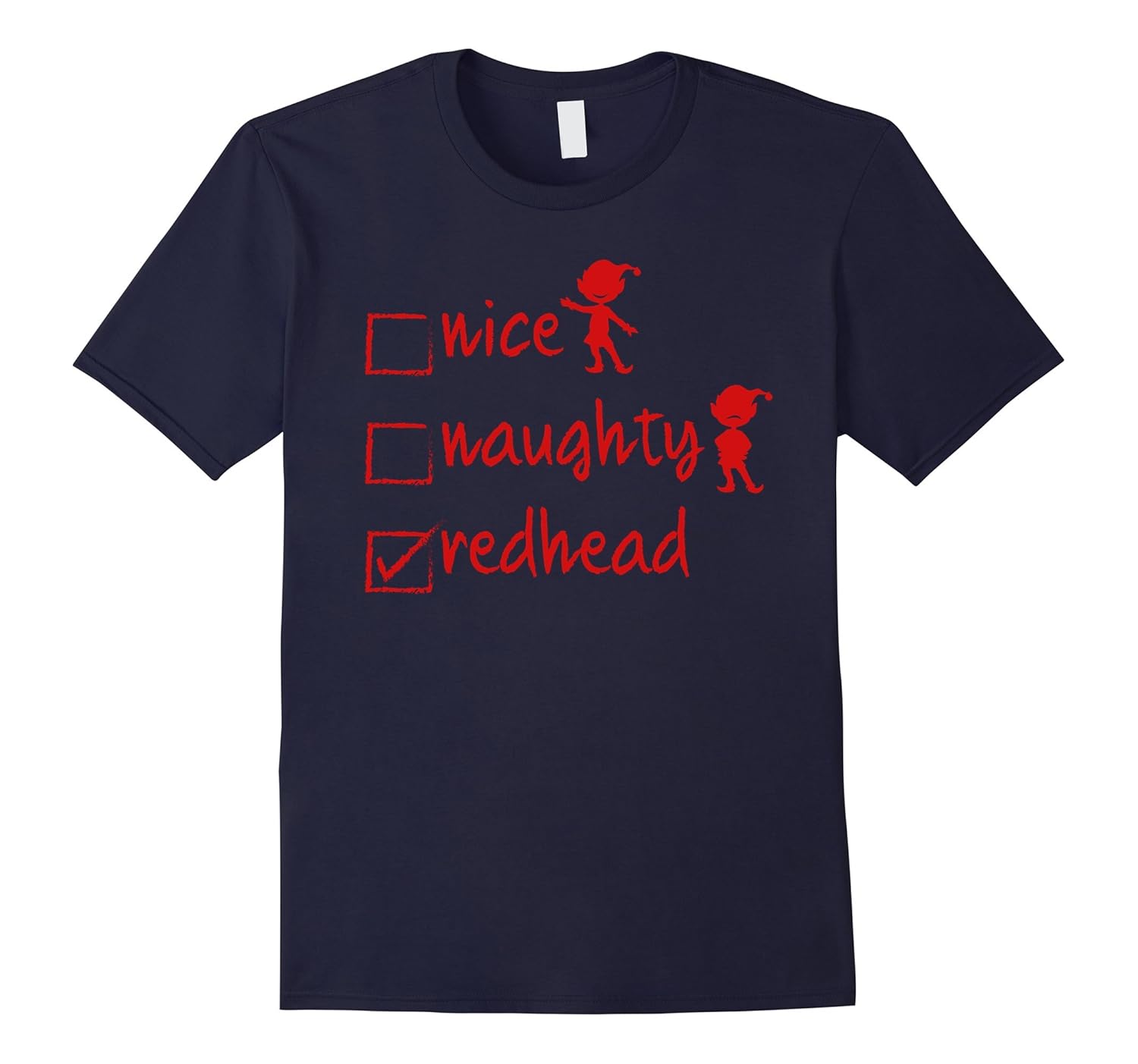 Nice Naughty Redhead Funny Christmas T-Shirt Xmas Gift Idea-ANZ