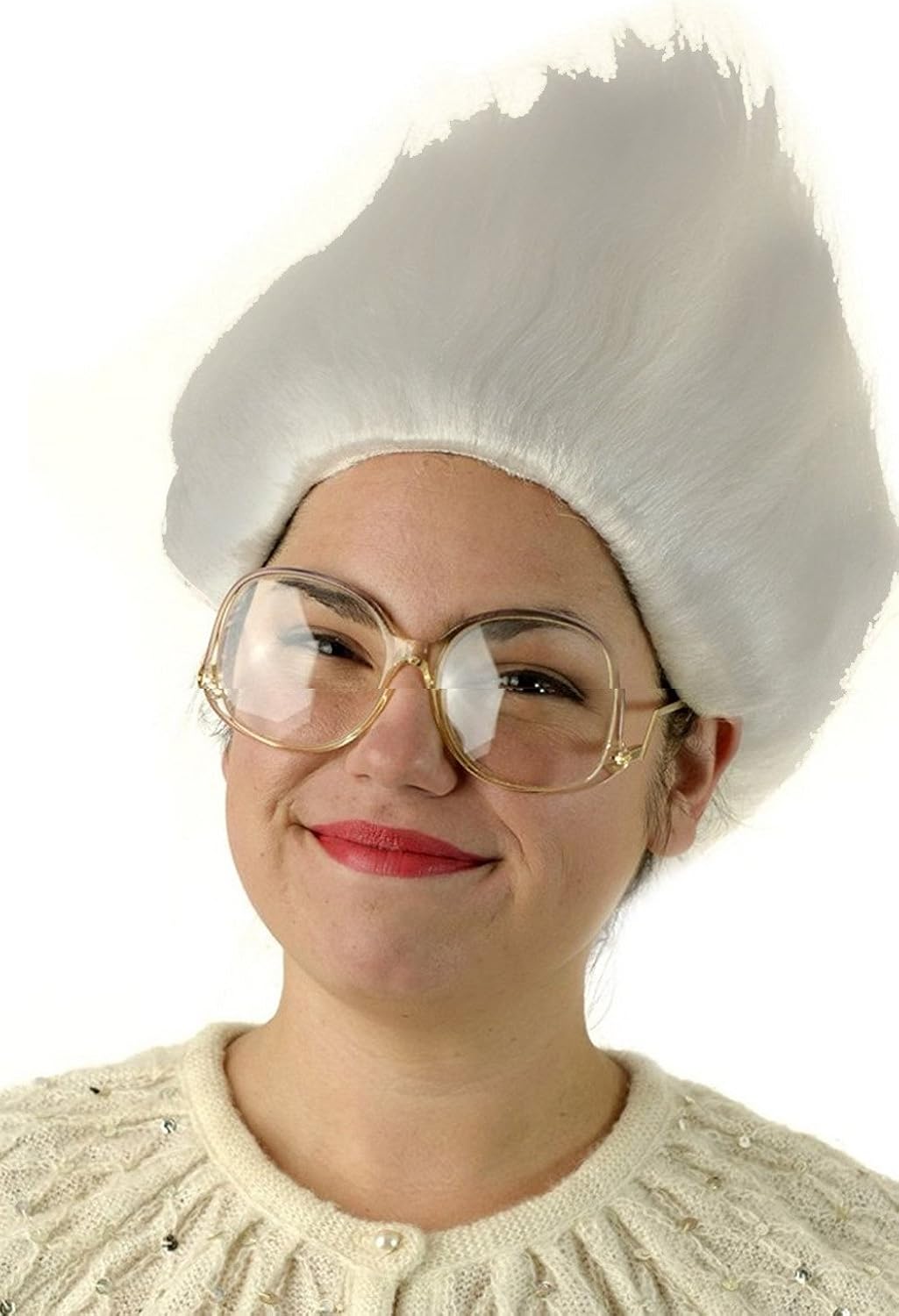 Silver Troll Wig Light Gray Costume Trolls Wig for Adults